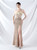 In Stock:Ship in 48 Hours Gold Mermaid Sequins Strapless Split Party Dress