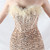 In Stock:Ship in 48 Hours Gold Mermaid Sequins Strapless Split Party Dress