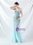 In Stock:Ship in 48 Hours Blue Mermaid One Shoulder Sequins Beading Party Dress