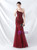 In Stock:Ship in 48 Hours Burgundy Mermaid One Shoulder Sequins Beading Party Dress