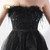 In Stock:Ship in 48 Hours Black Tulle Sequins Hi Lo Party Dress