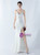 In Stock:Ship in 48 Hours White Sequins Straps Beading Split Party Dress