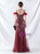 In Stock:Ship in 48 Hours Burgundy Tulle Sequins Straps Party Dress