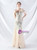 In Stock:Ship in 48 Hours Apricot Silver Tulle Sequins Straps Party Dress