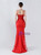 In Stock:Ship in 48 Hours Red Mermaid Spaghetti Straps Lace Party Dress