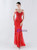 In Stock:Ship in 48 Hours Red Mermaid Spaghetti Straps Lace Party Dress