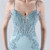 In Stock:Ship in 48 Hours Light Blue Mermaid Spaghetti Straps Lace Party Dress