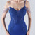 In Stock:Ship in 48 Hours Royal Blue Mermaid Spaghetti Straps Lace Party Dress