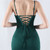 In Stock:Ship in 48 Hours Dark Green Mermaid Straps Pleats Party Dress