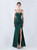 In Stock:Ship in 48 Hours Dark Green Mermaid Straps Pleats Party Dress