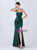 In Stock:Ship in 48 Hours Dark Green Mermaid Straps Pleats Party Dress