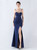In Stock:Ship in 48 Hours Navy Blue Mermaid Straps Pleats Party Dress