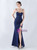 In Stock:Ship in 48 Hours Navy Blue Mermaid Straps Pleats Party Dress