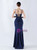 In Stock:Ship in 48 Hours Navy Blue Mermaid Straps Pleats Party Dress