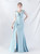 In Stock:Ship in 48 Hours Simple Blue Mermaid Pleats Beading Party Dress