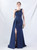 In Stock:Ship in 48 Hours Navy Blue Backless Split Beading Party Dress