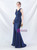 In Stock:Ship in 48 Hours Navy Blue Backless Split Beading Party Dress