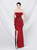 In Stock:Ship in 48 Hours Burgundy Strapless Bow Party Dress