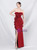 In Stock:Ship in 48 Hours Burgundy Strapless Bow Party Dress