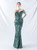 In Stock:Ship in 48 Hours Hot Sale Green Sequins Off the Shoulder Party Dress