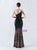 In Stock:Ship in 48 Hours Black Gold Mermaid Sequins One Shoulder Party Dress