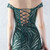 In Stock:Ship in 48 Hours Cheap Green Mermaid Sequins Off the Shoulder Party Dress