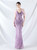 In Stock:Ship in 48 Hours Casual Lavender Sequins Feather Party Dress