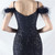 In Stock:Ship in 48 Hours Navy Blue Sequins Feather Party Dress