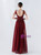 In Stock:Ship in 48 Hours Burgundy V-neck Backless Sequins Beading Party Dress
