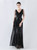 In Stock:Ship in 48 Hours Black V-neck Backless Sequins Beading Party Dress