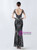 In Stock:Ship in 48 Hours Black V-neck Backless Beading Party Dress