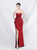 In Stock:Ship in 48 Hours Burgundy Strapless Split Bow Party Dress