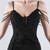 In Stock:Ship in 48 Hours Black Spaghetti Straps Lace Party Dress