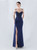 In Stock:Ship in 48 Hours Navy Blue Spaghetti Straps Lace Party Dress