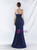 In Stock:Ship in 48 Hours Navy Blue Strapless Beading Party Dress
