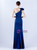 In Stock:Ship in 48 Hours Navy Blue One Shoulder Pleats Split Party Dress