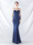 In Stock:Ship in 48 Hours Navy Blue Mermaid Pleats Strapless Party Dress
