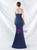 In Stock:Ship in 48 Hours Navy Blue Mermaid Pleats Strapless Party Dress
