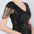 In Stock:Ship in 48 Hours Green V-neck Sequins Beading Cap Sleeve Party Dress