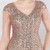 In Stock:Ship in 48 Hours Gold V-neck Sequins Beading Cap Sleeve Party Dress