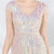 In Stock:Ship in 48 Hours Apricot V-neck Sequins Beading Cap Sleeve Party Dress