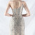 In Stock:Ship in 48 Hours Apricot Silver One Shoulder Sequins Beading Party Dress