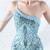 In Stock:Ship in 48 Hours Best Sky Blue One Shoulder Sequins Beading Party Dress