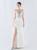 In Stock:Ship in 48 Hours White Spaghetti Straps Split Lace Party Dress