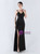 In Stock:Ship in 48 Hours Black Spaghetti Straps Split Lace Party Dress