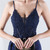In Stock:Ship in 48 Hours Navy Blue Spaghetti Straps Split Lace Party Dress