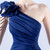 In Stock:Ship in 48 Hours Navy Blue One Shoulder Pleats Beading Party Dress
