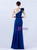 In Stock:Ship in 48 Hours Navy Blue One Shoulder Pleats Beading Party Dress