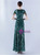 In Stock:Ship in 48 Hours Elegant Dark Green Sequins V-neck Beading Party Dress