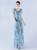 In Stock:Ship in 48 Hours Blue Sequins V-neck Beading Party Dress